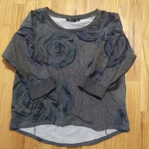 Apt 9 Floral 3/4 Sleeve Lightweight Sweatshirt